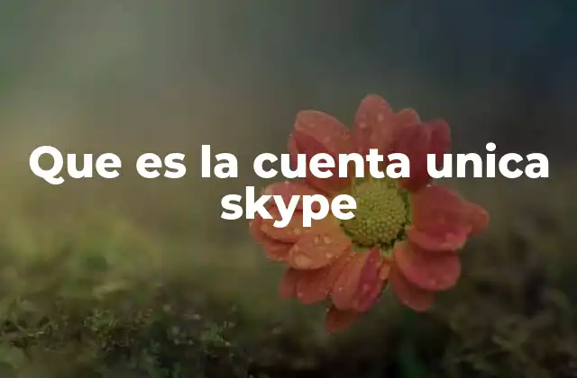 Que es la Cuenta Unica Skype