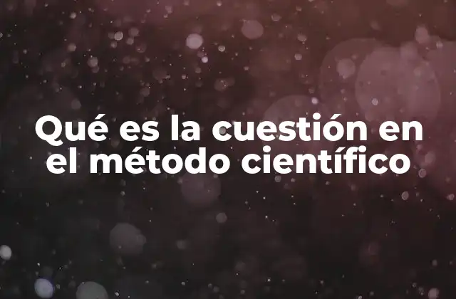 Qué es la Cuestión en el Método Científico
