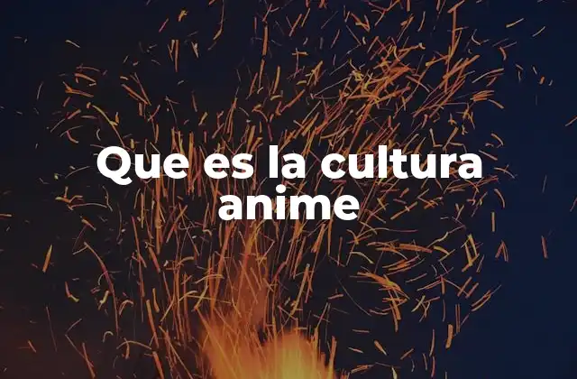 Que es la Cultura Anime
