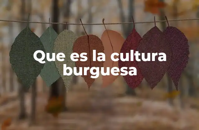 Que es la Cultura Burguesa