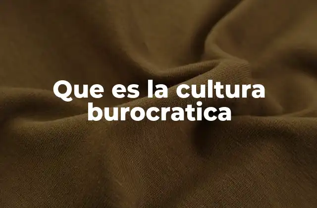 Que es la Cultura Burocratica 2 Características de una organización con cultura burocrática