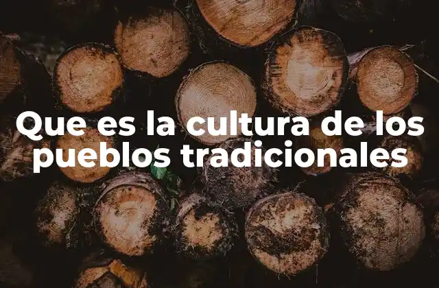 Que es la Cultura de los Pueblos Tradicionales