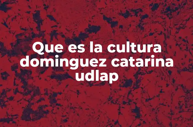 Que es la Cultura Dominguez Catarina Udlap