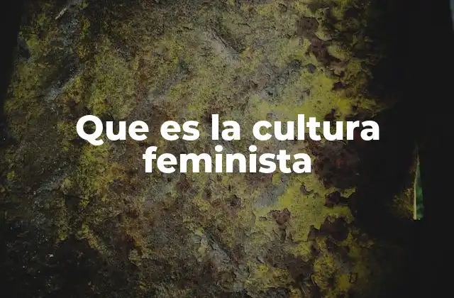 Que es la Cultura Feminista