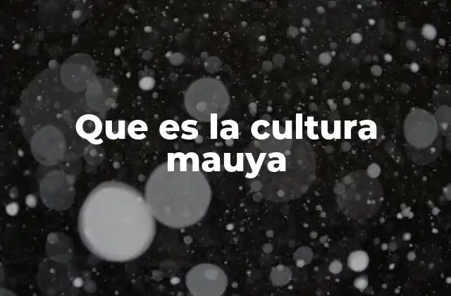 Que es la Cultura Mauya