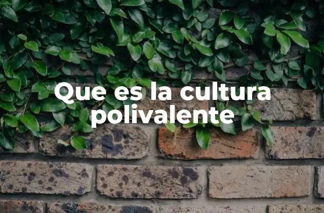 Que es la Cultura Polivalente