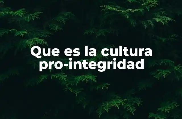 Que es la Cultura Pro-integridad 2 La importancia de fomentar una cultura basada en valores éticos