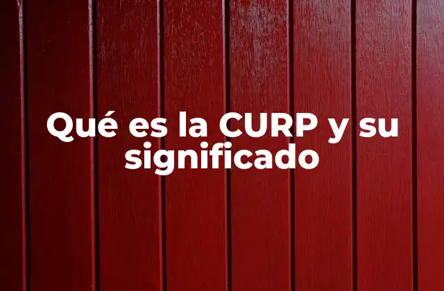 Qué es la Curp y Su Significado