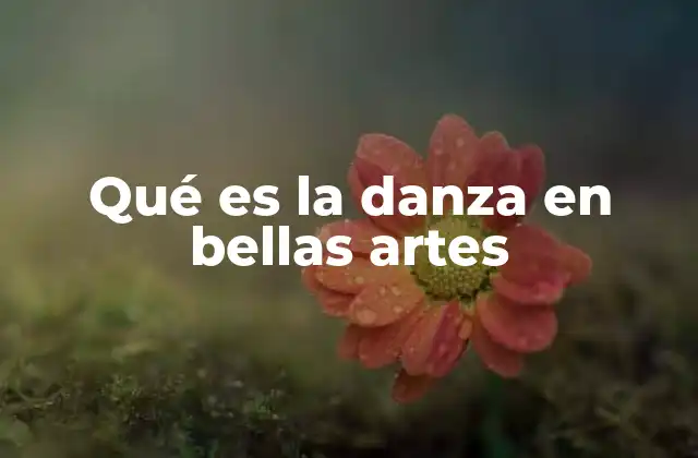 Qué es la Danza en Bellas Artes