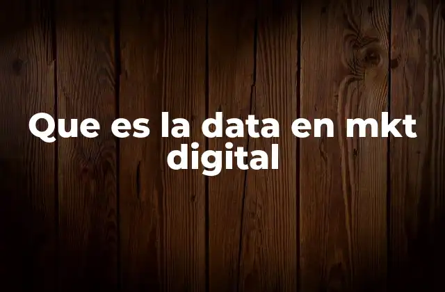 Que es la Data en Mkt Digital