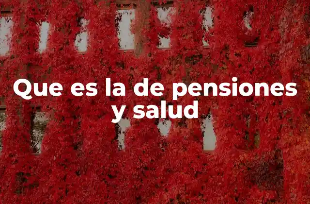 Que es la de Pensiones y Salud
