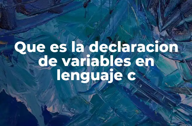 Que es la Declaracion de Variables en Lenguaje C