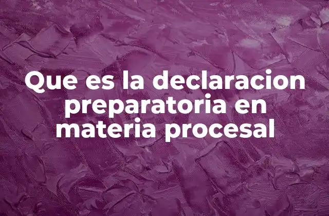 El papel de la declaración preparatoria en el inicio del proceso judicial