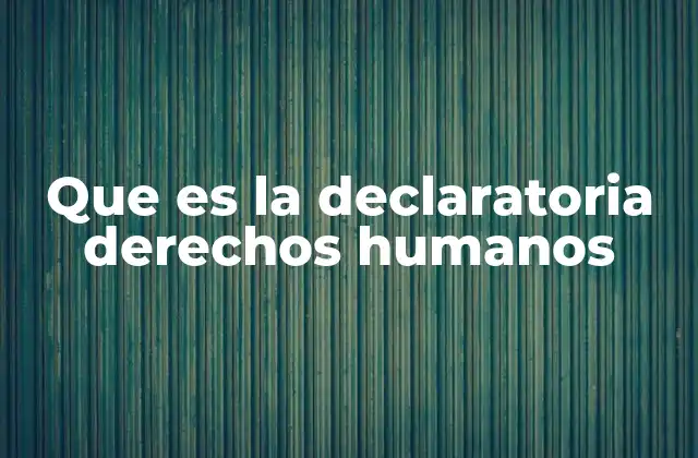 El origen de una visión común sobre los derechos humanos