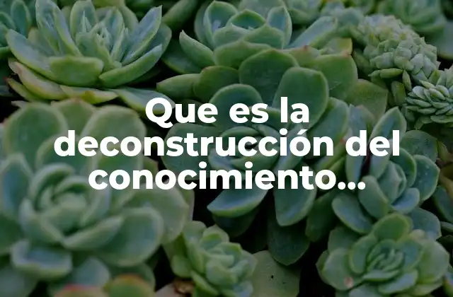 Que es la Deconstrucción Del Conocimiento Pedagógico