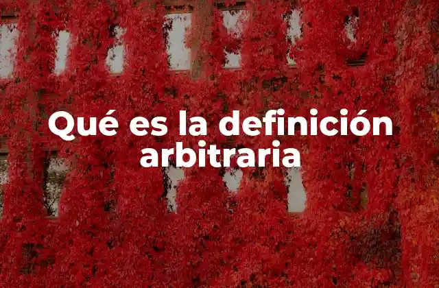 Qué es la Definición Arbitraria