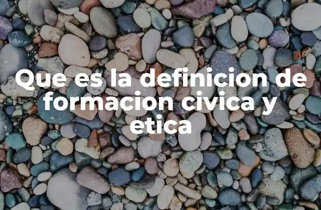 Que es la Definicion de Formacion Civica y Etica