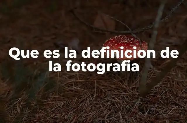 Que es la Definicion de la Fotografia