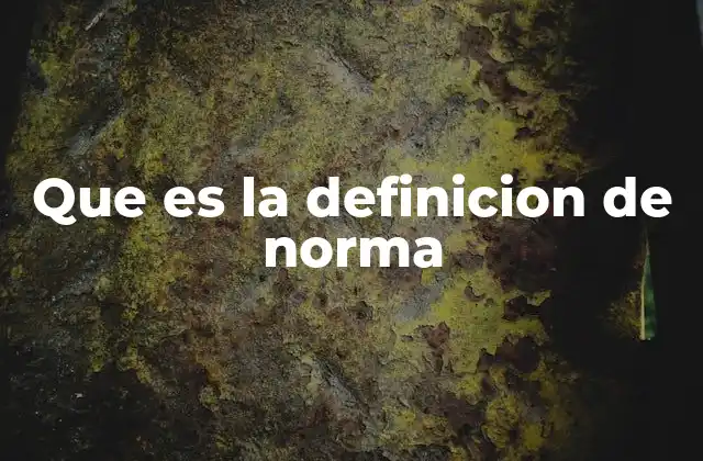 Que es la Definicion de Norma