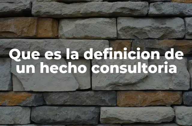 Que es la Definicion de un Hecho Consultoria