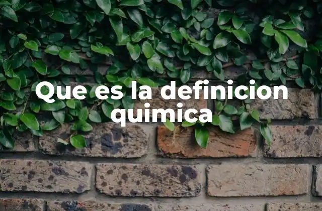 Que es la Definicion Quimica