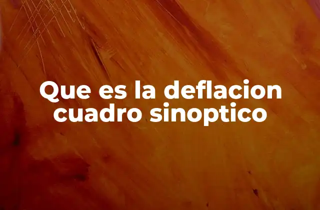 Que es la Deflacion Cuadro Sinoptico
