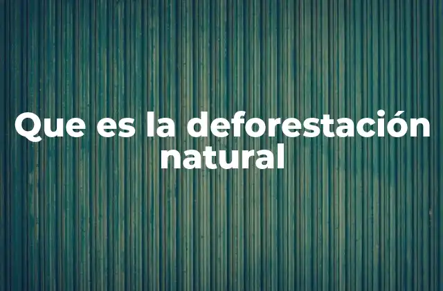 Que es la Deforestación Natural 2 Factores que impulsan la deforestación sin intervención humana