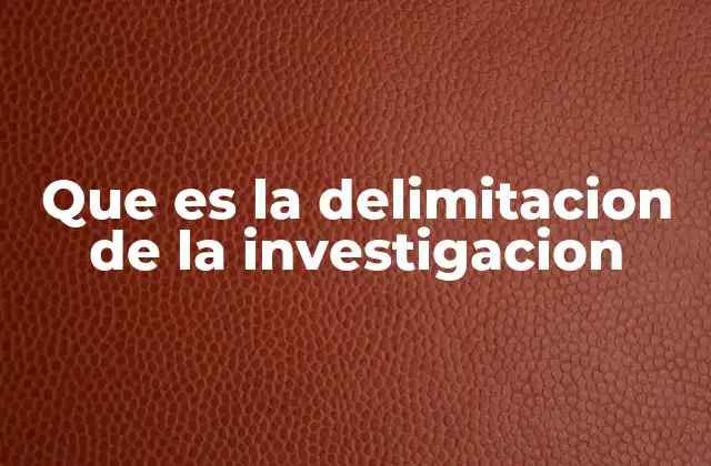 Que es la Delimitacion de la Investigacion