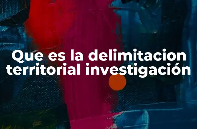 Que es la Delimitacion Territorial Investigación