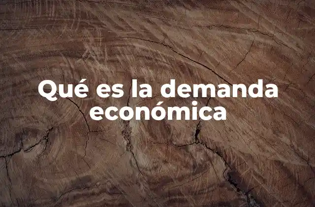 Qué es la Demanda Económica