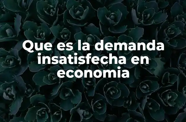 Que es la Demanda Insatisfecha en Economia