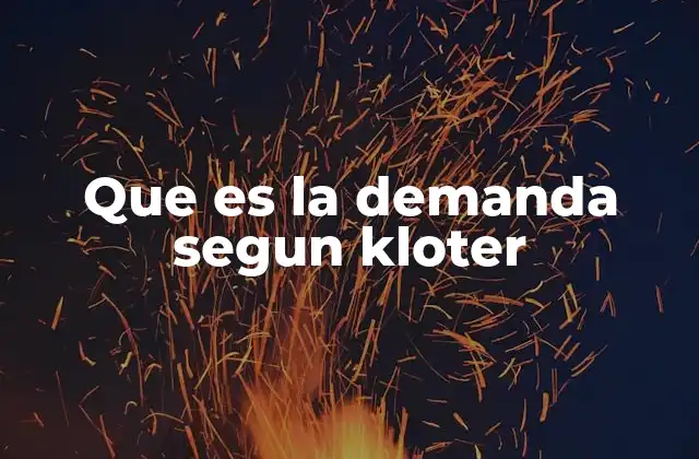 Que es la Demanda Segun Kloter