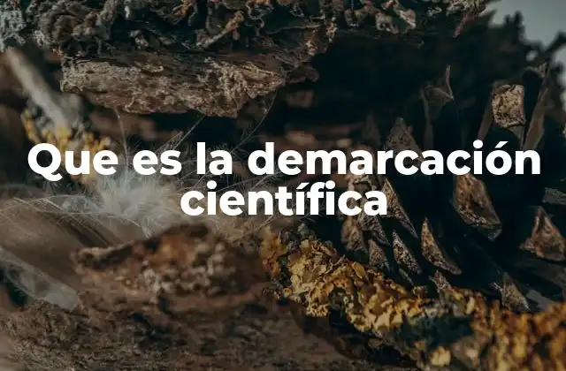 Que es la Demarcación Científica