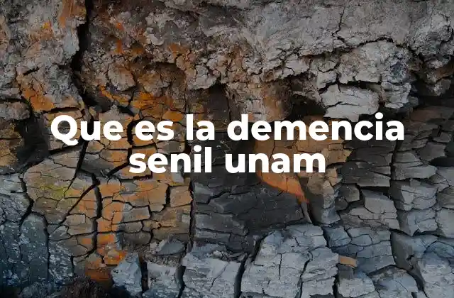 Que es la Demencia Senil Unam