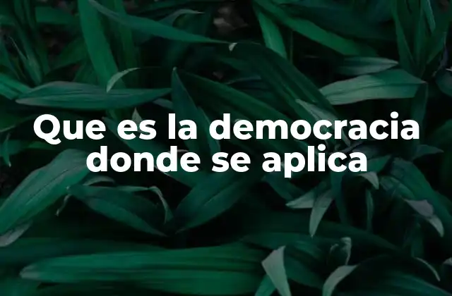 Que es la Democracia Donde Se Aplica