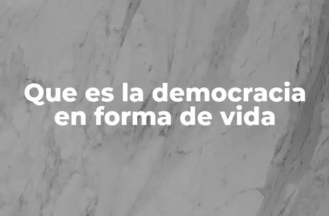 Que es la Democracia en Forma de Vida