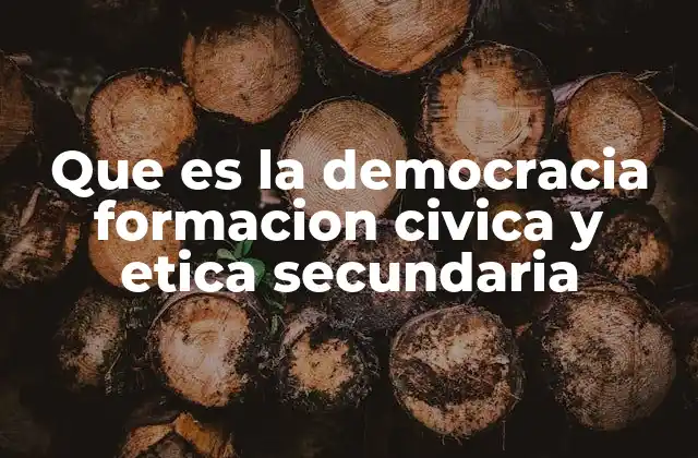 Que es la Democracia Formacion Civica y Etica Secundaria
