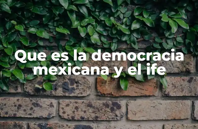 Que es la Democracia Mexicana y el Ife