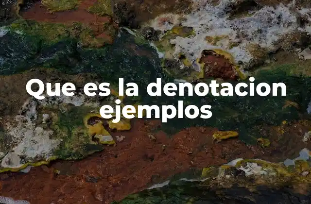 Que es la Denotacion Ejemplos