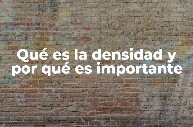 Qué es la Densidad y por Qué es Importante