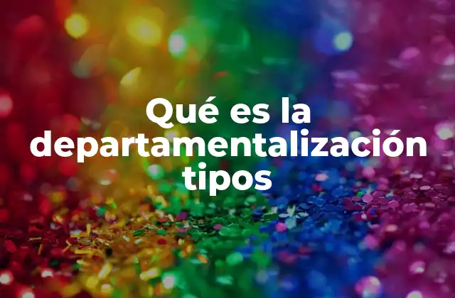 Qué es la Departamentalización Tipos