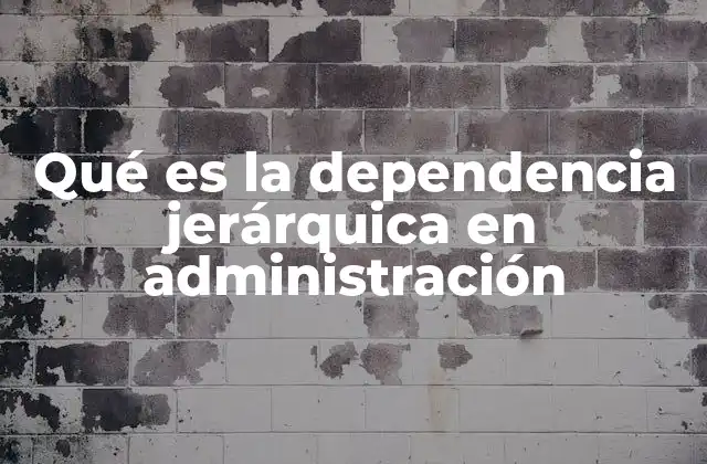 Qué es la Dependencia Jerárquica en Administración
