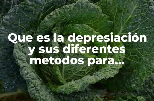 Que es la Depresiación y Sus Diferentes Metodos para Calcularla