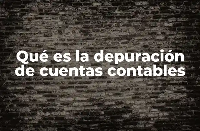 Qué es la Depuración de Cuentas Contables
