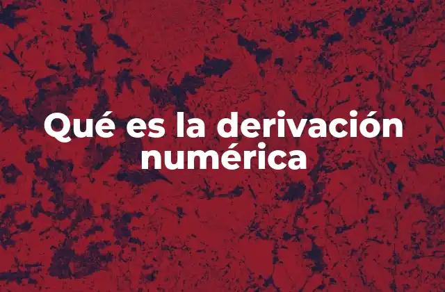 Qué es la Derivación Numérica