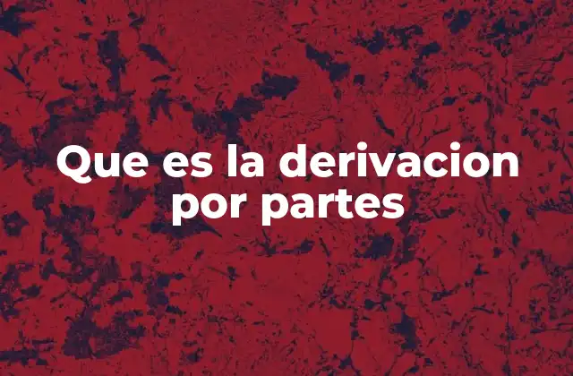 Que es la Derivacion por Partes