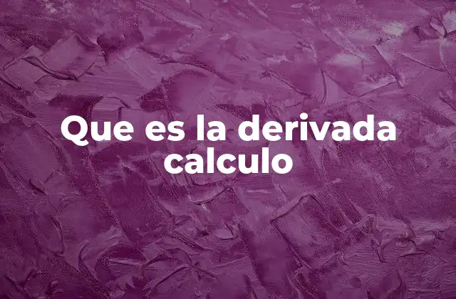 Que es la Derivada Calculo