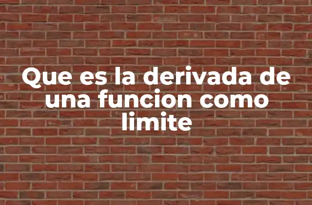 Que es la Derivada de una Funcion como Limite 2 La derivada y su interpretación geométrica