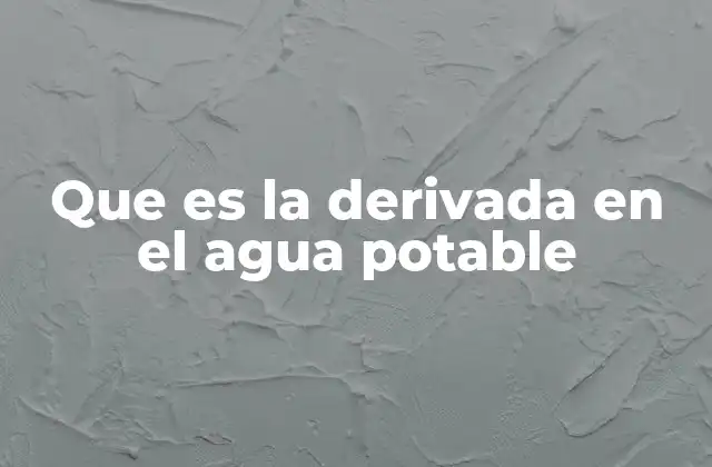 Que es la Derivada en el Agua Potable