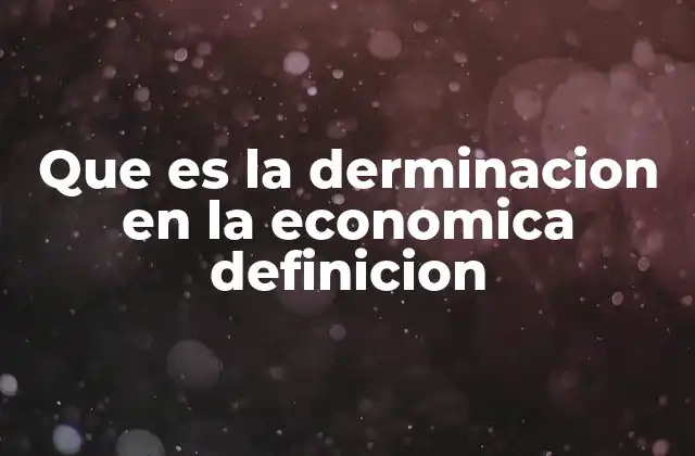 Factores que influyen en la determinación económica